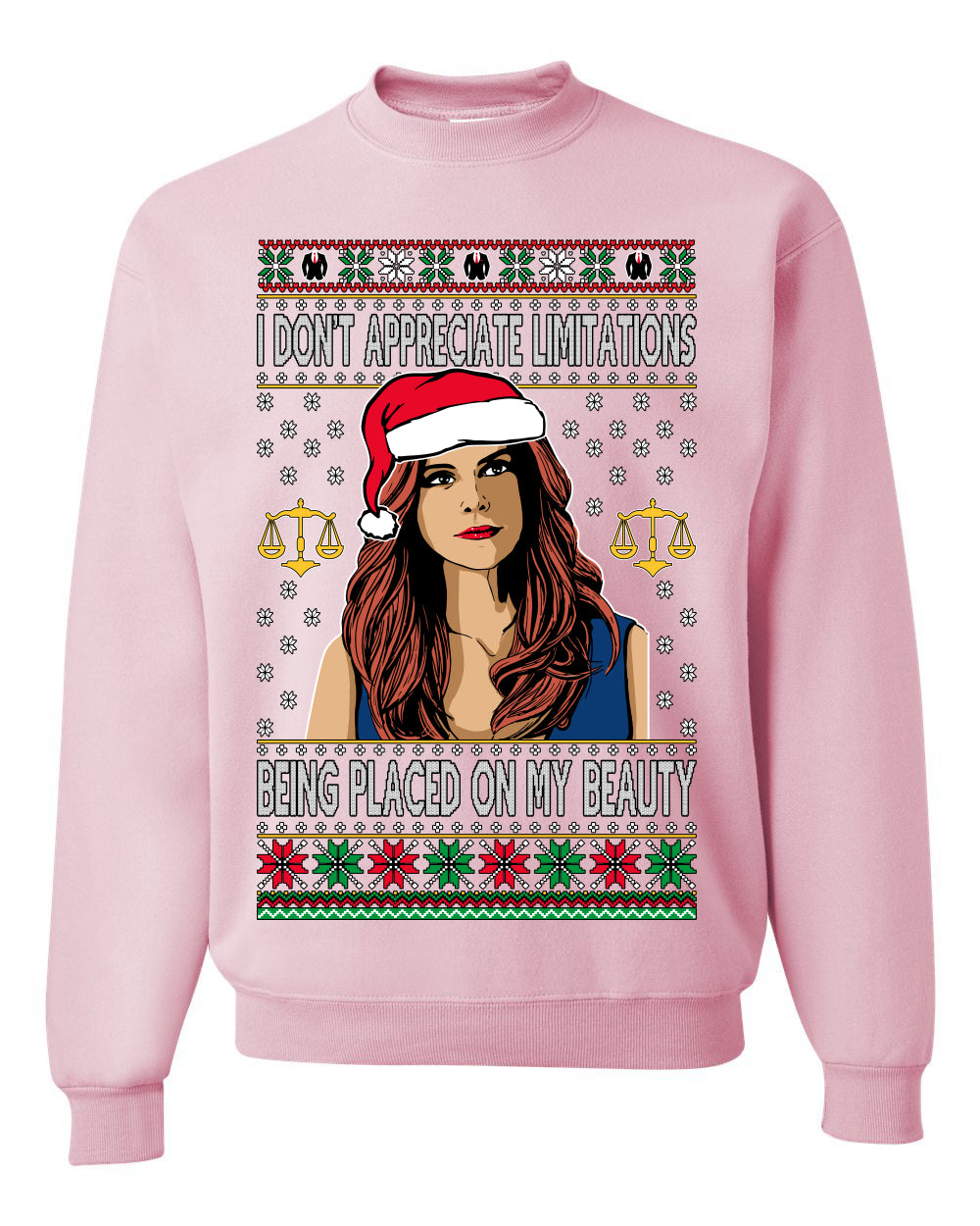 Donna TV Show Parody Don't Appreciate Limitations Being Placed, Christmas Gifts, Funny Xmas Gift Idea, Ugly Christmas Sweater Unisex Crewneck Sweatshirt
