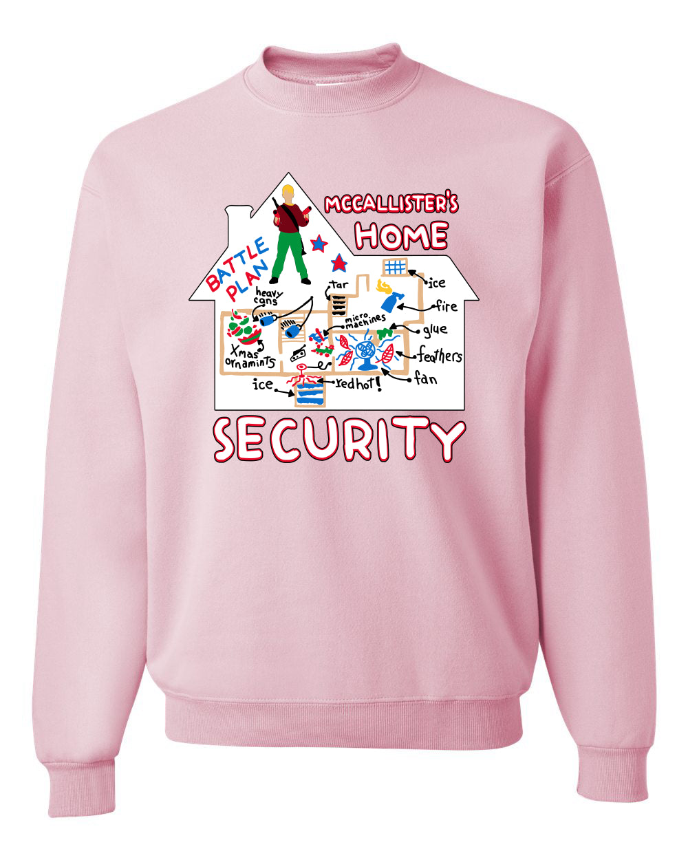 Battle Plans Alone McCallister's Home Security , Christmas Gifts, Funny Xmas Gift Idea, Ugly Christmas Sweater Unisex Crewneck Sweatshirt