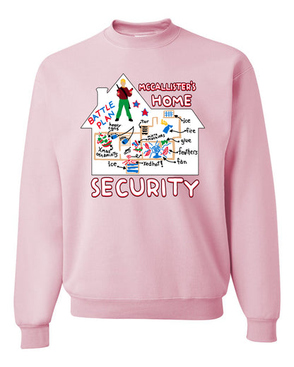 Battle Plans Alone McCallister's Home Security , Christmas Gifts, Funny Xmas Gift Idea, Ugly Christmas Sweater Unisex Crewneck Sweatshirt