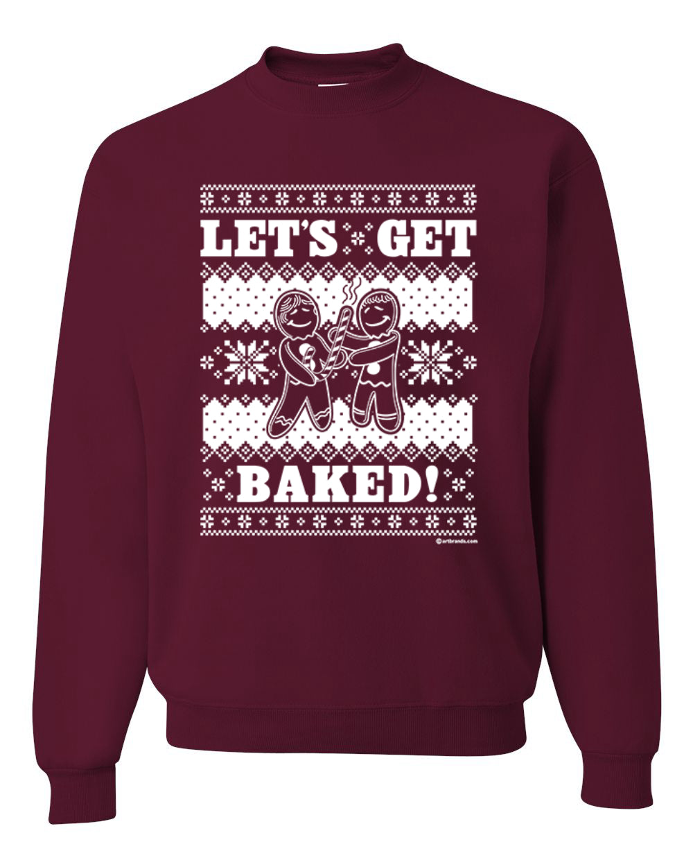 Unisex Crewneck Graphic Ugly Xmas Sweater Sweatshirt, Holiday Ginger Bread Design, Let's Get Baked  Ugly Christmas Sweater Unisex Crewneck Sweatshirt