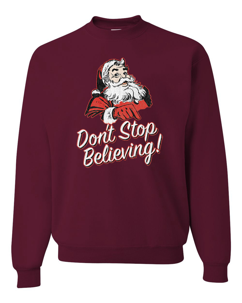 Men's Graphic Christmas T-Shirt Santa Dont Stop Believing  Ugly Christmas Sweater Unisex Crewneck Sweatshirt