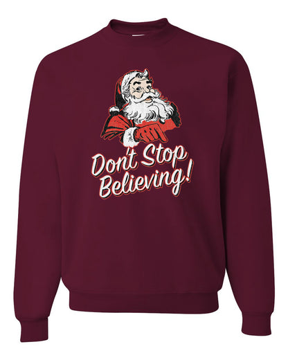 Men's Graphic Christmas T-Shirt Santa Dont Stop Believing  Ugly Christmas Sweater Unisex Crewneck Sweatshirt