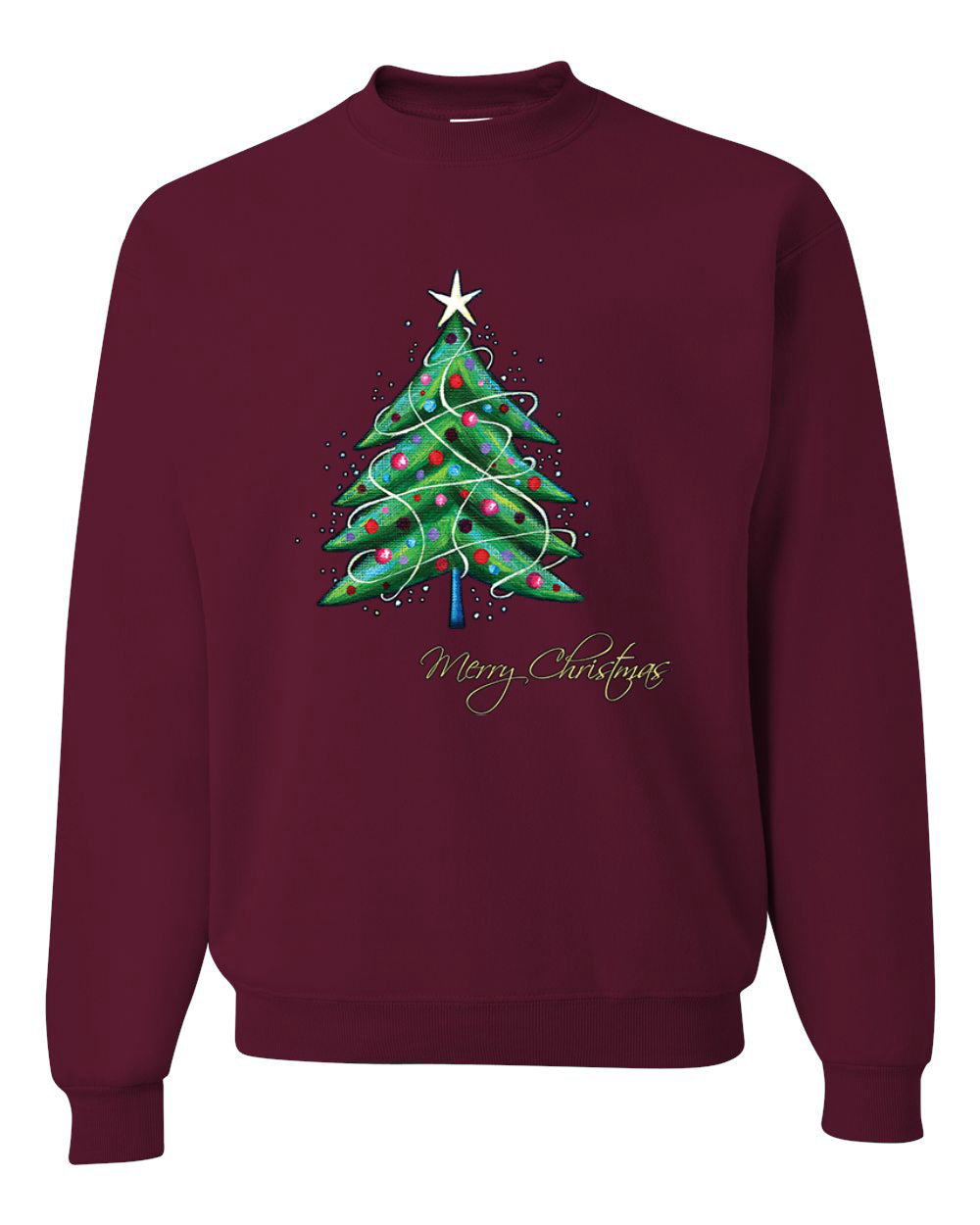 Women's Graphic Ugly Sweater for Christmas Merry Christmas Tree Long Sleeve Shirt T-Shirt Ugly Christmas Sweater Unisex Crewneck Sweatshirt