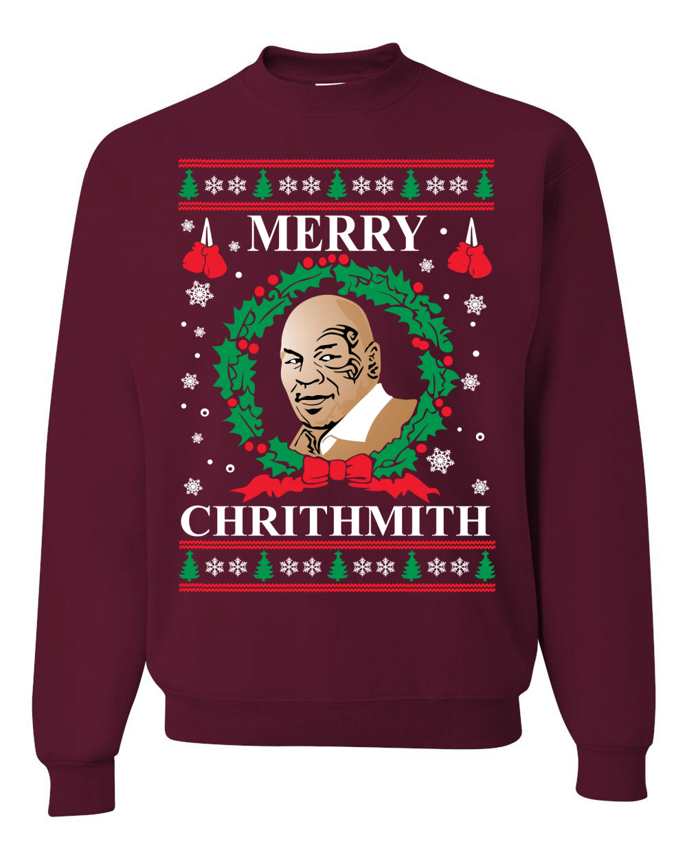 Mike Tyson Unisex Crewneck Ugly Sweater Merry Chrithmith Ugly Christmas Sweater Unisex Crewneck Sweatshirt