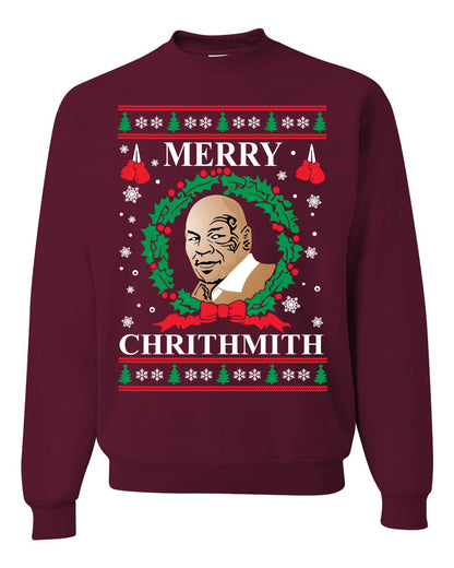 Mike Tyson Unisex Crewneck Ugly Sweater Merry Chrithmith Ugly Christmas Sweater Unisex Crewneck Sweatshirt