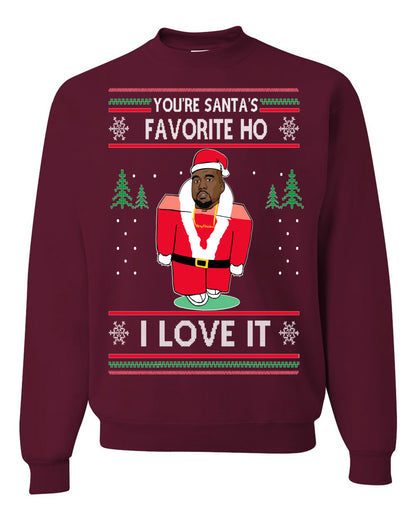 Santas Favorite Ho | Xmas Ye I Love It, Christmas Gifts, Funny Xmas Gift Idea, Ugly Christmas Sweater Unisex Crewneck Sweatshirt