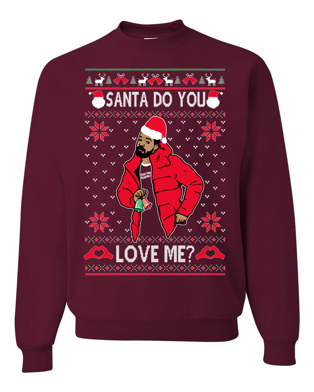 Santa Do You Love Me? White, Christmas Gifts, Funny Xmas Gift Idea, Ugly Christmas Sweater Unisex Crewneck Sweatshirt