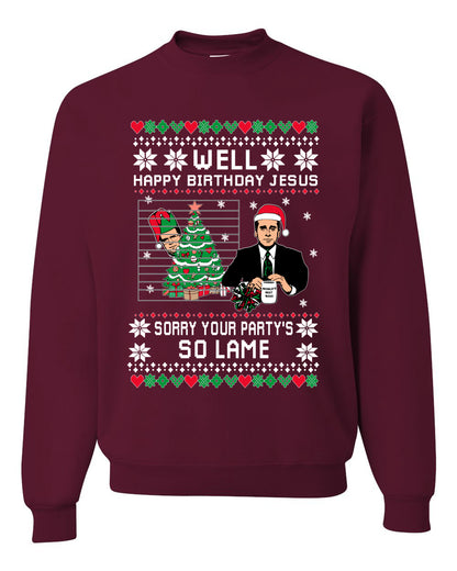 It's Jesus' Birthday Ugly Unisex Crewneck Christmas Sweater Ugly Christmas Sweater Unisex Crewneck Sweatshirt