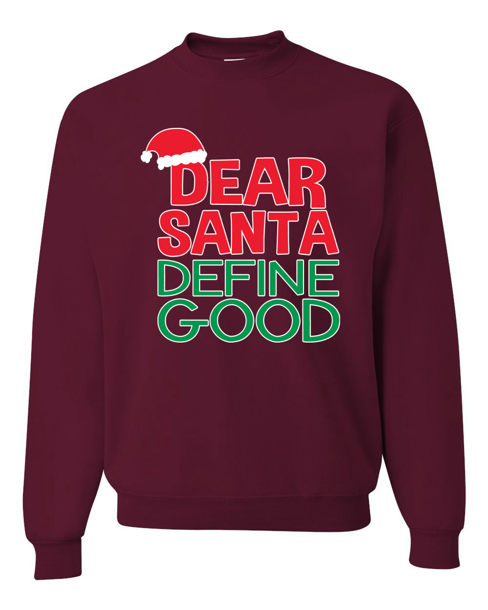 Women's Ugly Xmas Holiday Sweater Long Sleeve Shirt Dear Santa Ugly Christmas Sweater Unisex Crewneck Sweatshirt