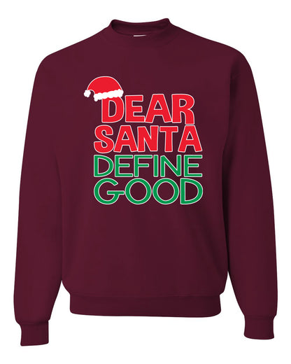 Women's Ugly Xmas Holiday Sweater Long Sleeve Shirt Dear Santa Ugly Christmas Sweater Unisex Crewneck Sweatshirt