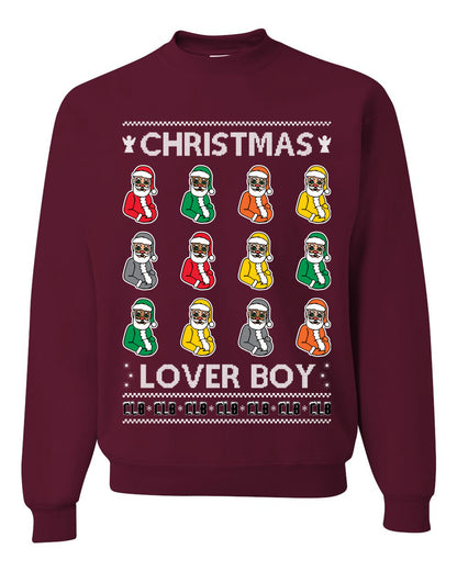 Christmas Lover Boy Funny Santa Rapper, Christmas Gifts, Funny Xmas Gift Idea, Ugly Christmas Sweater Unisex Crewneck Sweatshirt