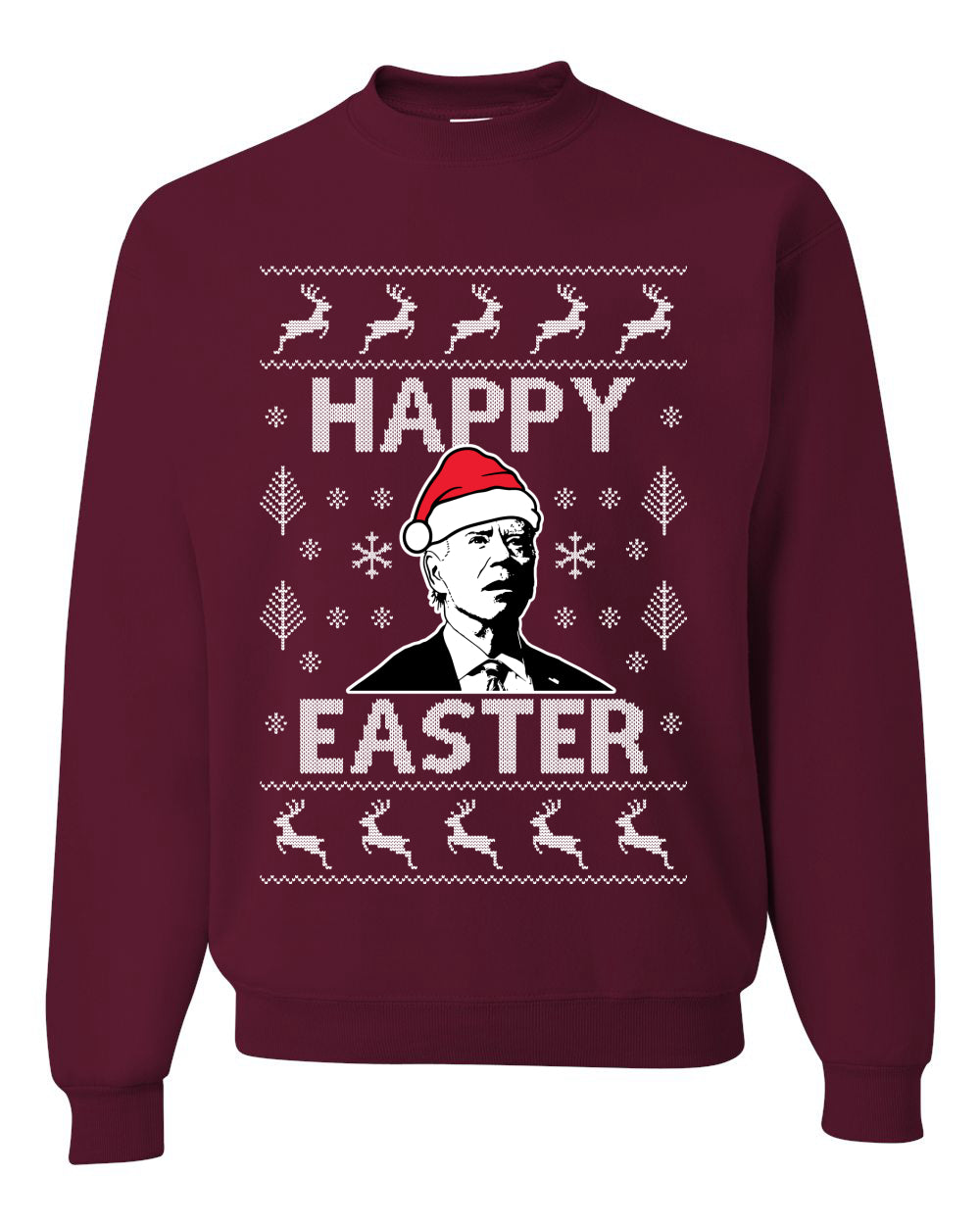 Unisex Graphic Ugly Xmas Sweater Sweatshirt, Biden Happy Easter Ugly Christmas Sweater Unisex Crewneck Sweatshirt