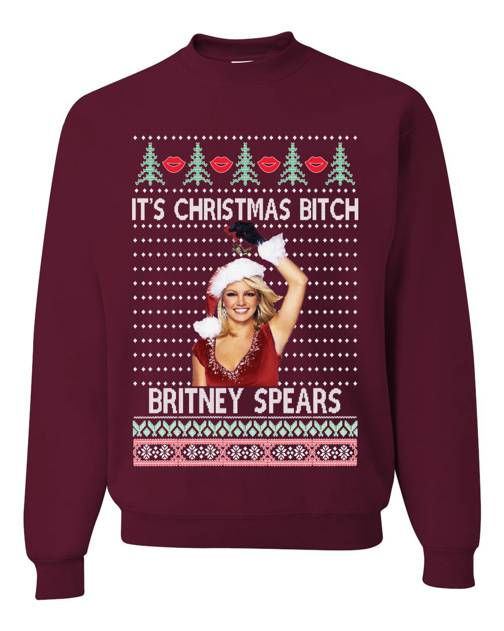 It's Christmas Bitch Britney, Christmas Gifts, Funny Xmas Gift Idea, Ugly Christmas Sweater Unisex Crewneck Sweatshirt