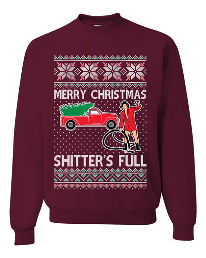 Cousin Eddie Merry Christmas Shitter's Full, Funny Christmas, Christmas Gifts, Funny Xmas Gift Idea, Ugly Christmas Sweater Unisex Crewneck Sweatshirt