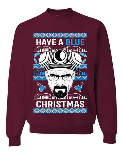 Have a Blue Christmas Walter Breaking TV Christmas, Christmas Gifts, Funny Xmas Gift Idea, Ugly Christmas Sweater Unisex Crewneck Sweatshirt