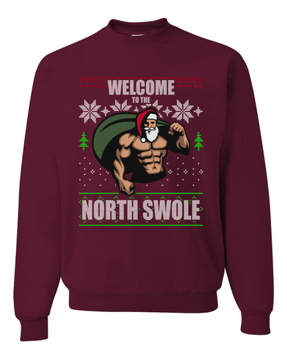 Ugly Unisex Crewneck Christmas Sweater Sweatshirt "Merry Liftmas!" Santa Fitness Workout Gym Swole Gift, Group 2 Design Ugly Christmas Sweater Unisex Crewneck Sweatshirt