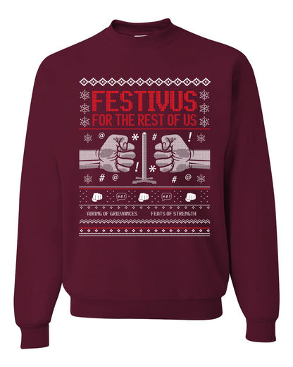 Festivus for the Rest of Us, Christmas Gifts, Funny Xmas Gift Idea, Ugly Christmas Sweater Unisex Crewneck Sweatshirt