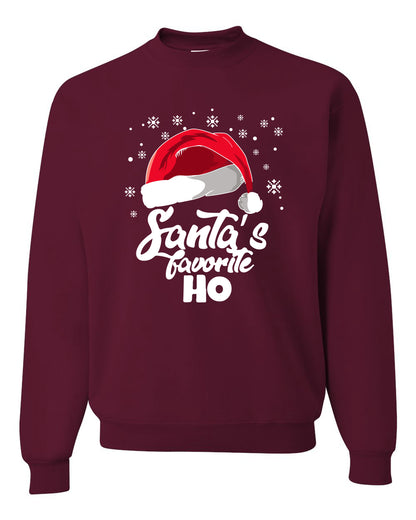 Ugly Christmas Apron "Santa's Favorite Ho" Butcher's Kitchen, Grilling, Cooking, BBQ Apron Ugly Christmas Sweater Unisex Crewneck Sweatshirt