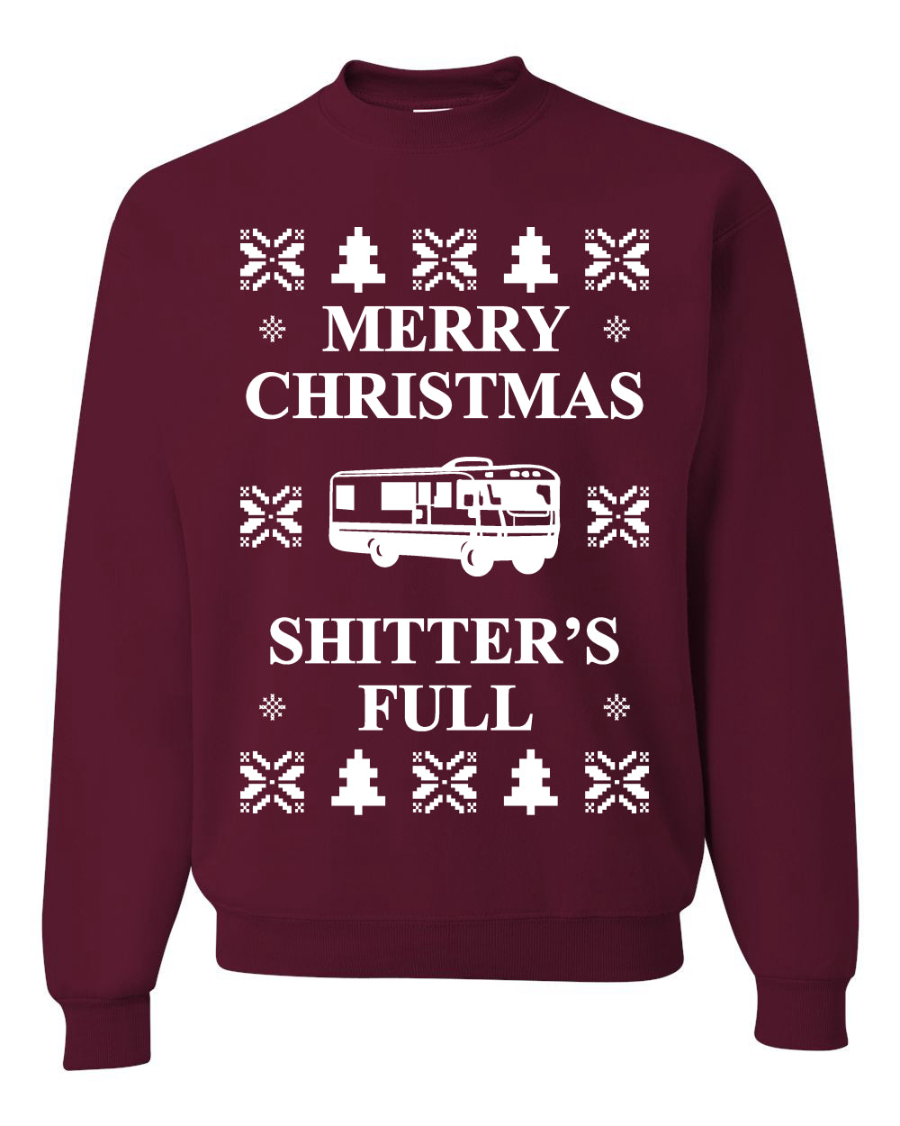 Full Ugly Xmas Sweater Bodysuit for Infant Creeper Boys Girls Baby, Merry Christmas Shitters Ugly Christmas Sweater Unisex Crewneck Sweatshirt