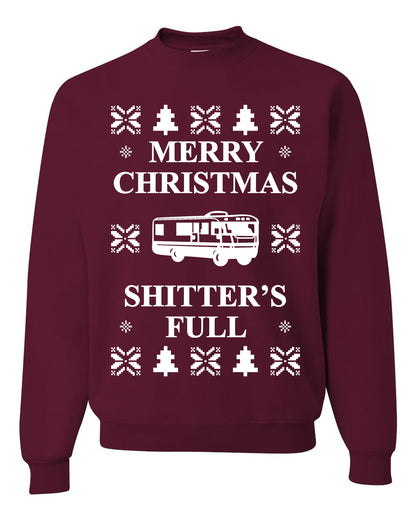 Full Ugly Xmas Sweater Bodysuit for Infant Creeper Boys Girls Baby, Merry Christmas Shitters Ugly Christmas Sweater Unisex Crewneck Sweatshirt