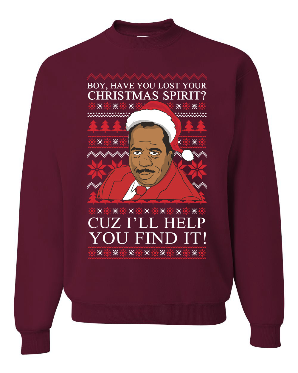 Crewneck Ugly Holiday Unisex Sweater Stanley Hudson Christmas Spirit I'll Help You Find It Ugly Christmas Sweater Unisex Crewneck Sweatshirt