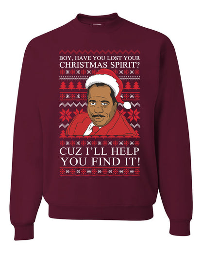 Crewneck Ugly Holiday Unisex Sweater Stanley Hudson Christmas Spirit I'll Help You Find It Ugly Christmas Sweater Unisex Crewneck Sweatshirt