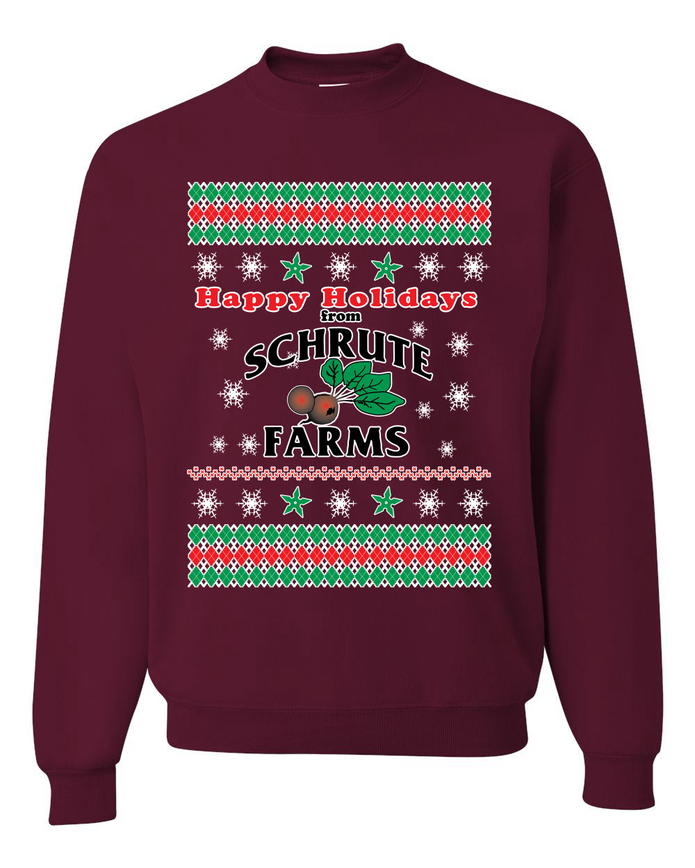 Happy Holidays from Schrute Farms Christmas, Christmas Gifts, Funny Xmas Gift Idea, Ugly Christmas Sweater Unisex Crewneck Sweatshirt
