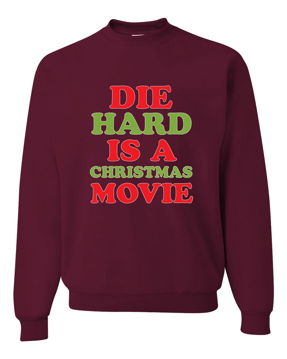 Men's Christmas Long Sleeve Shirt, Die Hard is a Christmas Movie Ugly Christmas Sweater Unisex Crewneck Sweatshirt