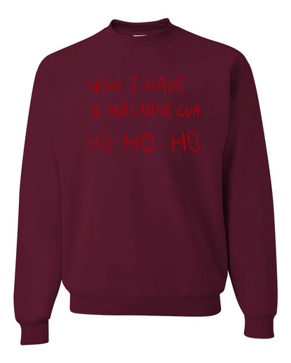 Unisex Ugly Xmas Crewneck Sweater Sweatshirt Die Hard Now I Have a Machine Gun Ho ho ho Ugly Christmas Sweater Unisex Crewneck Sweatshirt