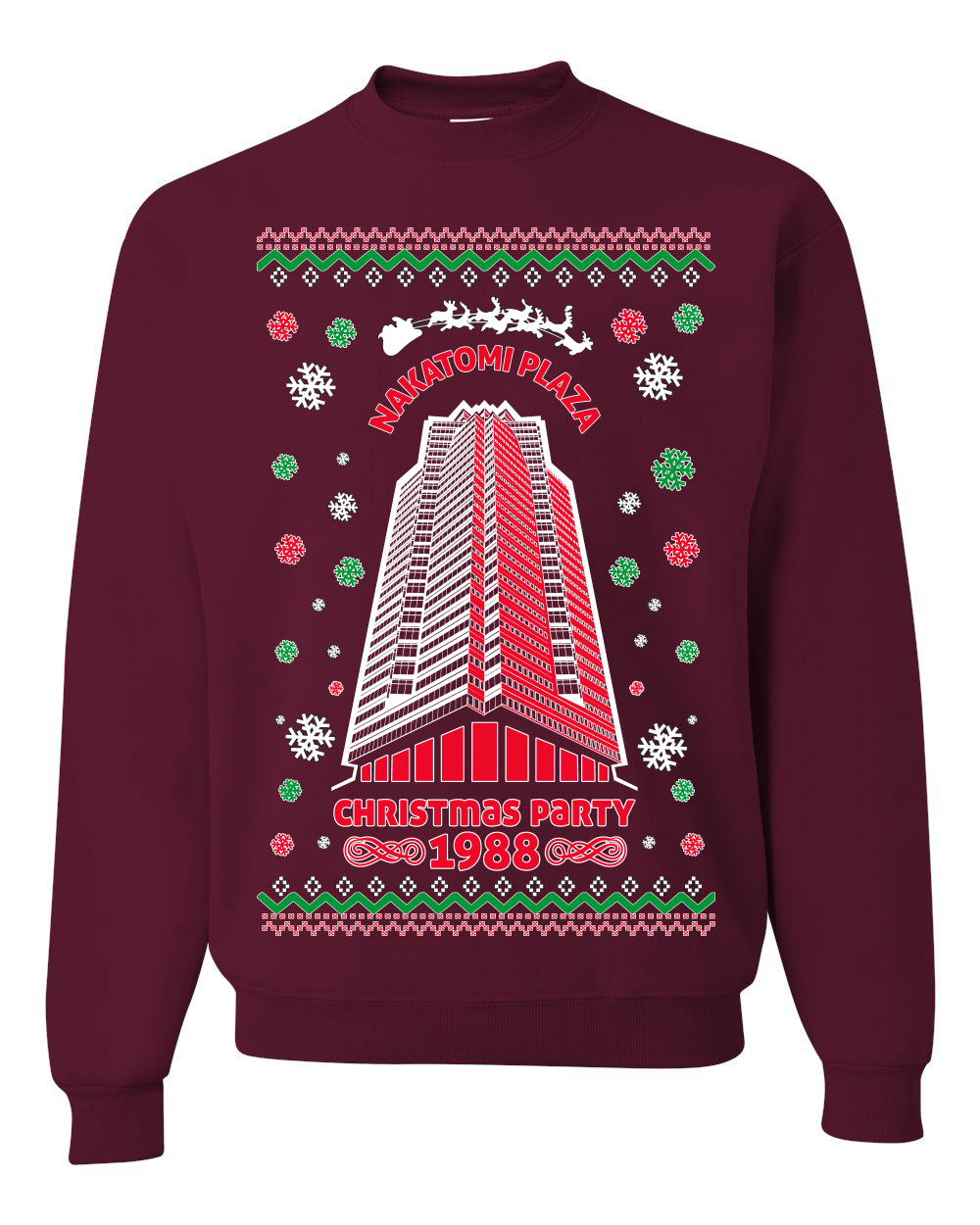 Ugly Unisex Crewneck Christmas Sweater 1988 Nakatomi Plaza Christmas Party Ugly Christmas Sweater Unisex Crewneck Sweatshirt