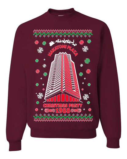 Ugly Unisex Crewneck Christmas Sweater 1988 Nakatomi Plaza Christmas Party Ugly Christmas Sweater Unisex Crewneck Sweatshirt