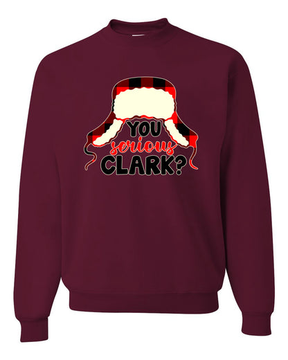Women's Christmas Top Scoop Long Sleeve, You Serious Clark? Wild Bobby Ugly Christmas Sweater Unisex Crewneck Sweatshirt
