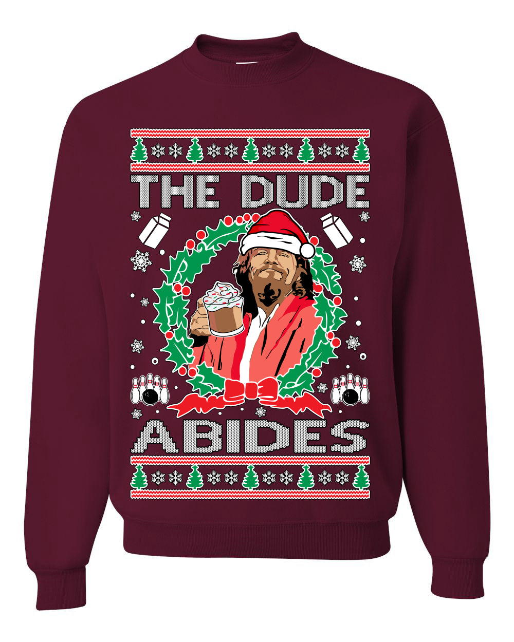 Big Lebowski - The Dude Abides, Christmas Gifts, Funny Xmas Gift Idea, Ugly Christmas Sweater Unisex Crewneck Sweatshirt