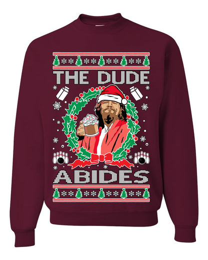 Big Lebowski - The Dude Abides, Christmas Gifts, Funny Xmas Gift Idea, Ugly Christmas Sweater Unisex Crewneck Sweatshirt