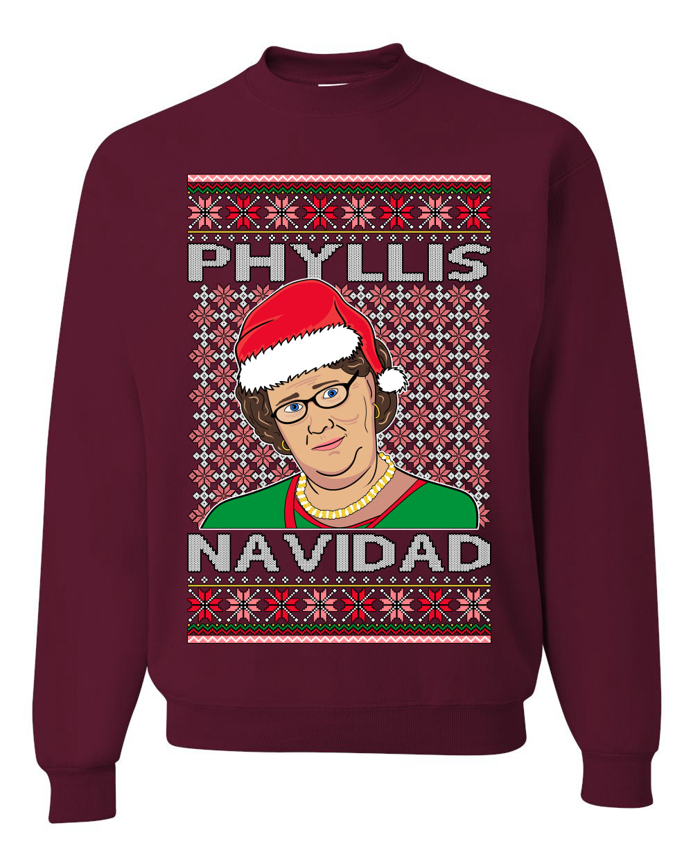 Crewneck Graphic Ugly Holiday Unisex Sweater Sweatshirt Office Shark & Hammer Phyllis Navidad  Ugly Christmas Sweater Unisex Crewneck Sweatshirt
