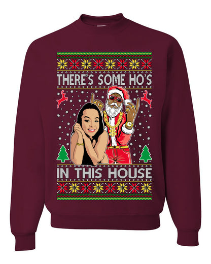 Santa the Plug Hos In This House , Merry Christmas Tee, Ugly Christmas,  Sweater Unisex Crewneck Sweatshirt