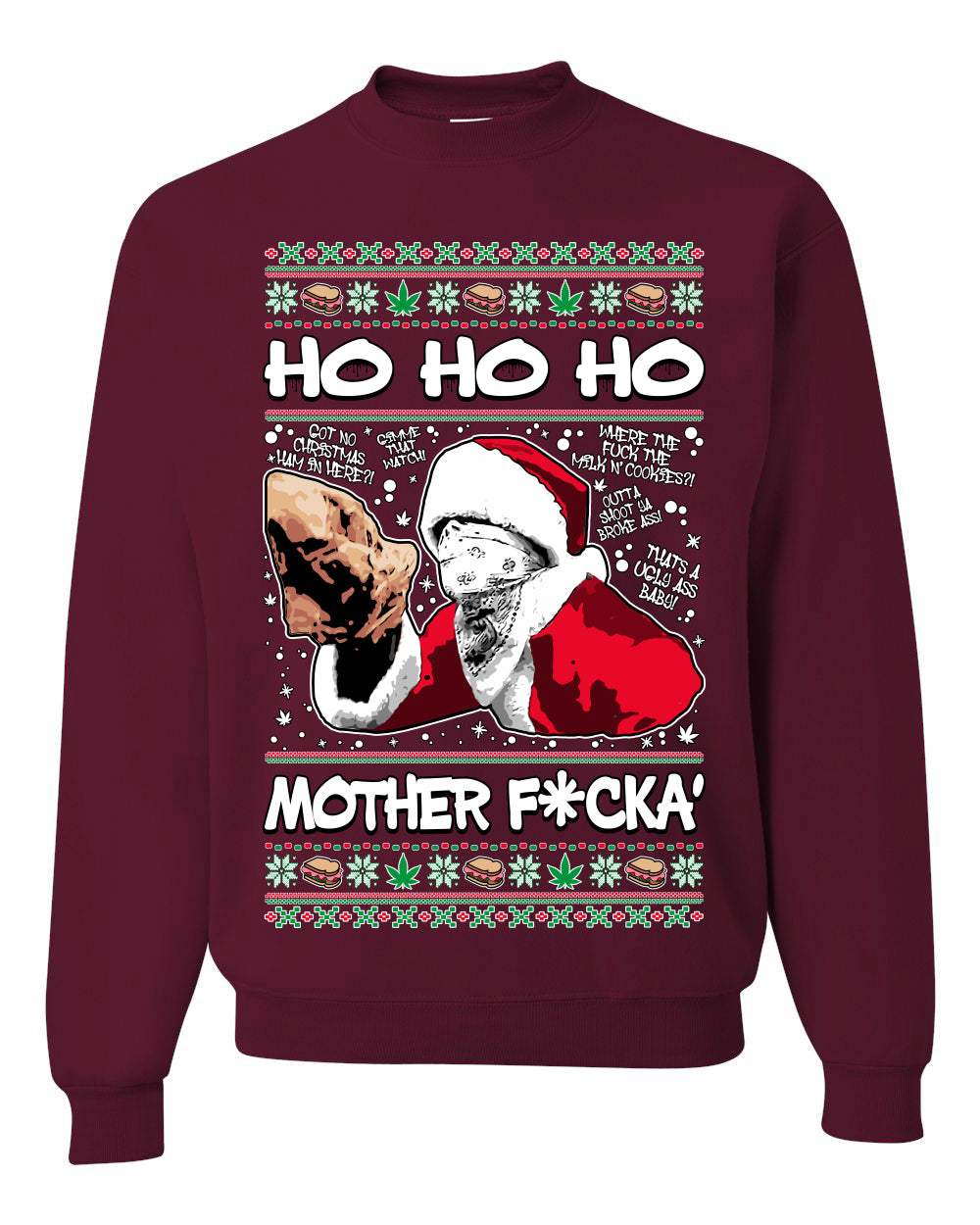Friday Hood Santa , Merry Christmas Tee, Ugly Christmas,  Sweater Unisex Crewneck Sweatshirt