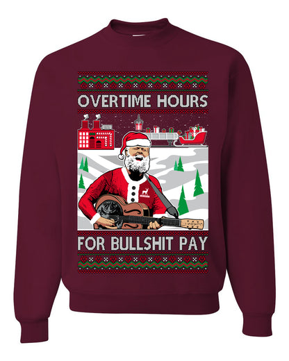 Overtime Hours Rich Men North of Richmond, Christmas Gifts, Funny Xmas Gift Idea, Ugly Christmas Sweater Unisex Crewneck Sweatshirt