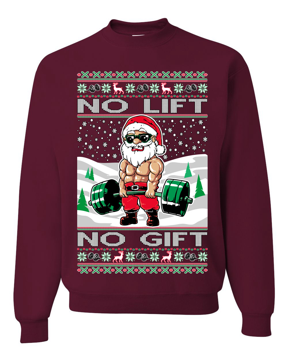 Merry Liftmas No Lift No Gift, Christmas Gifts, Funny Xmas Gift Idea, Ugly Christmas Sweater Unisex Crewneck Sweatshirt