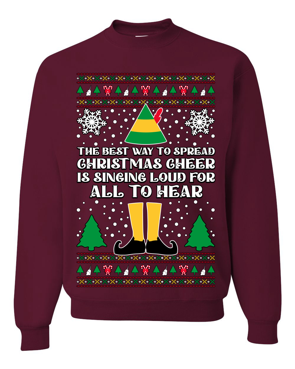 Spread Christmas Cheer Sing Loud For All To Hear, Christmas Gifts, Funny Xmas Gift Idea, Ugly Christmas Sweater Unisex Crewneck Sweatshirt