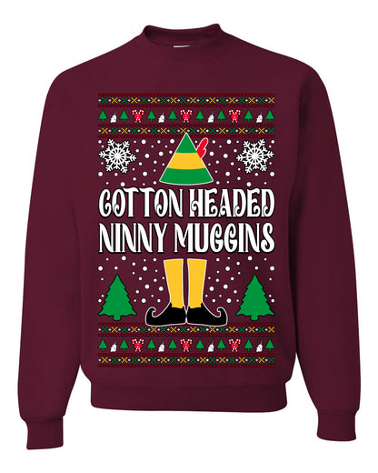 Cotton Headed Muggins Christmas Movie Quote, Christmas Gifts, Funny Xmas Gift Idea, Ugly Christmas Sweater Unisex Crewneck Sweatshirt