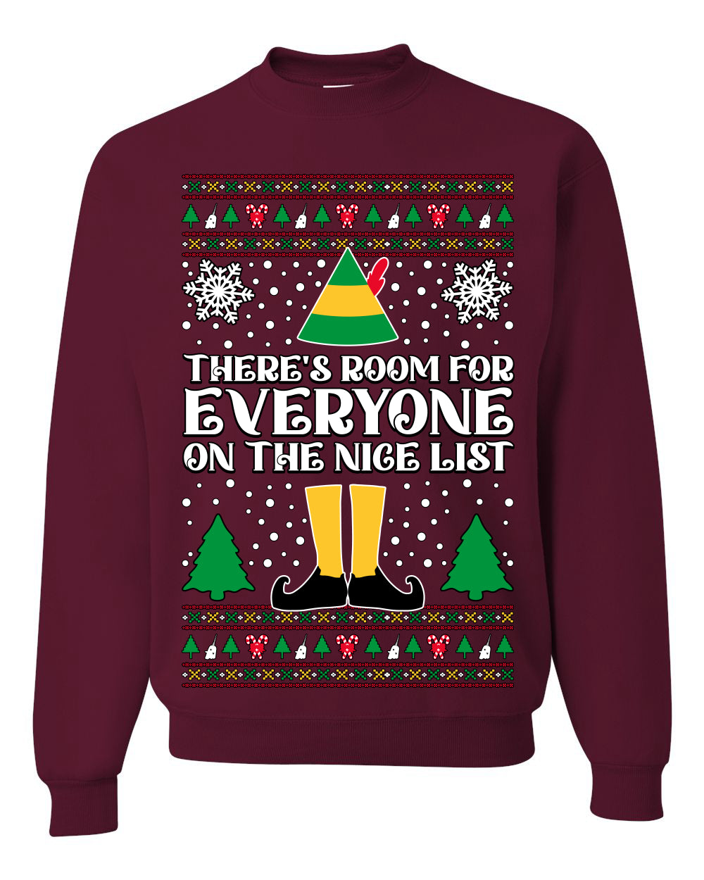 Room For Everyone On The Nice List Christmas Movie Quote, Christmas Gifts, Funny Xmas Gift Idea, Ugly Christmas Sweater Unisex Crewneck Sweatshirt