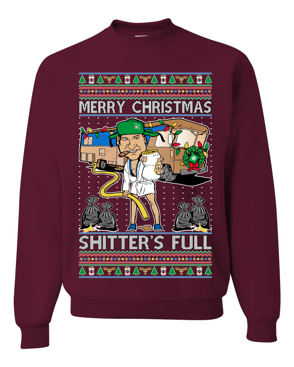 Merry Christmas Shitter's Full Ugly Christmas Sweater, Christmas Gifts, Funny Xmas Gift Idea, Unisex Crewneck Sweatshirt