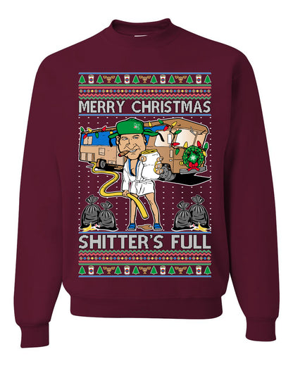Merry Christmas Shitter's Full Ugly Christmas Sweater, Christmas Gifts, Funny Xmas Gift Idea, Unisex Crewneck Sweatshirt