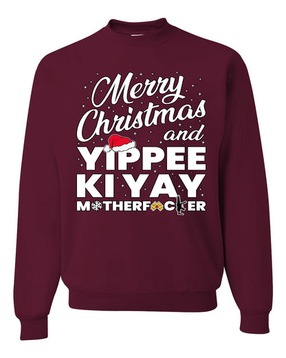 Merry Christmas and Yippee Ki Yay MOFO Ugly Christmas Sweater, Christmas Gifts, Funny Xmas Gift Idea, Unisex Crewneck Sweatshirt