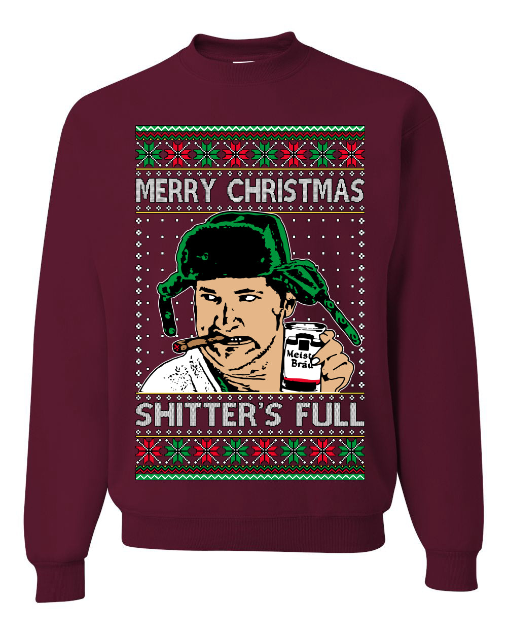 Shitter's Full Cousin Eddie Christmas Family Vacation Ugly Christmas Sweater, Christmas Gifts, Funny Xmas Gift Idea, Unisex Crewneck Sweatshirt
