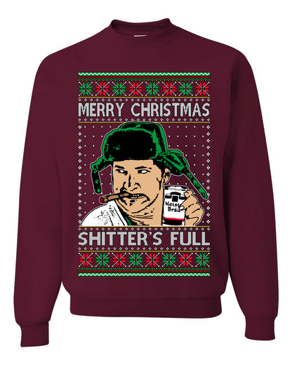 Shitter's Full Cousin Eddie Christmas Family Vacation Ugly Christmas Sweater, Christmas Gifts, Funny Xmas Gift Idea, Unisex Crewneck Sweatshirt