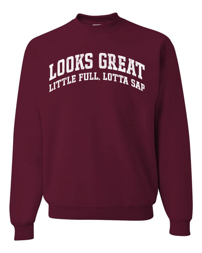 Vintage Movie Quote Looks Great Little Full Lotta Sap, Christmas Gifts, Funny Xmas Gift Idea, Ugly Christmas Sweater Unisex Crewneck Sweatshirt