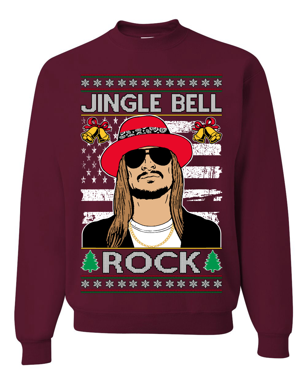 Kid RapperJingle Bell Rock  Country Music, Christmas Gifts, Funny Xmas Gift Idea Ugly Christmas Sweater Unisex Crewneck Sweatshirt