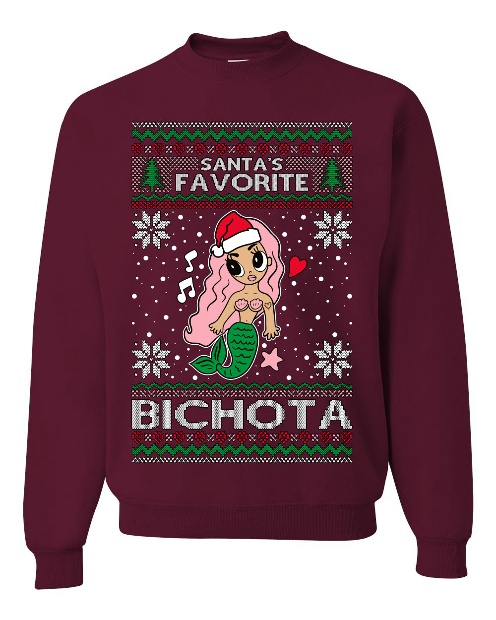 Christmas Karol Santa's Favorite Bichota, Christmas Gifts, Funny Xmas Gift Idea, Ugly Christmas Sweater Unisex Crewneck Sweatshirt